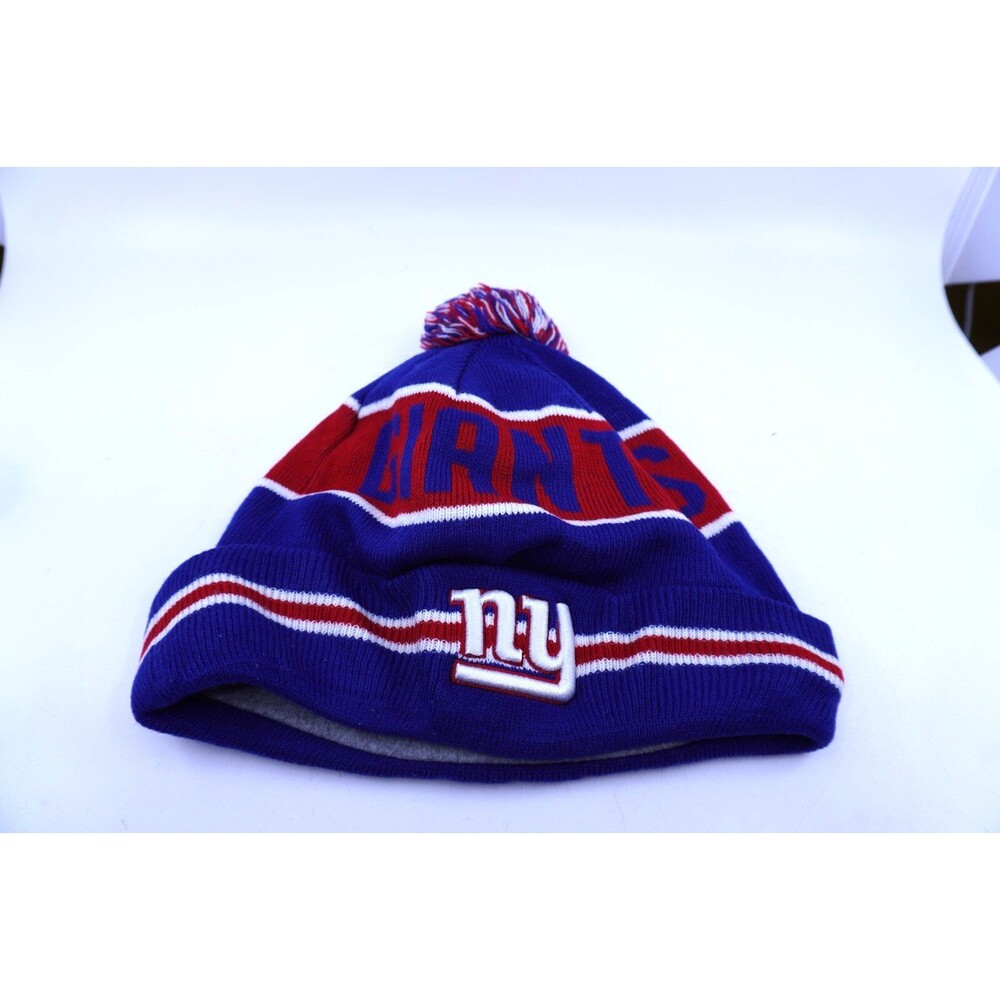 New Era NY Giants Beanie Exclusive NFL Red & Blue Winter Hat Cuff and Pom